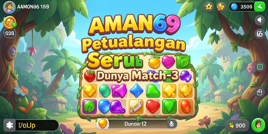 Screenshot gameplay AMAN69 dengan kombinasi batu permata yang mengasyikkan.