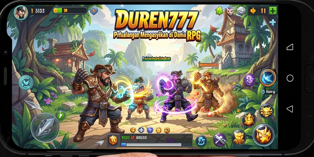 Screenshot menunjukkan aksi seru dalam pertarungan RPG.