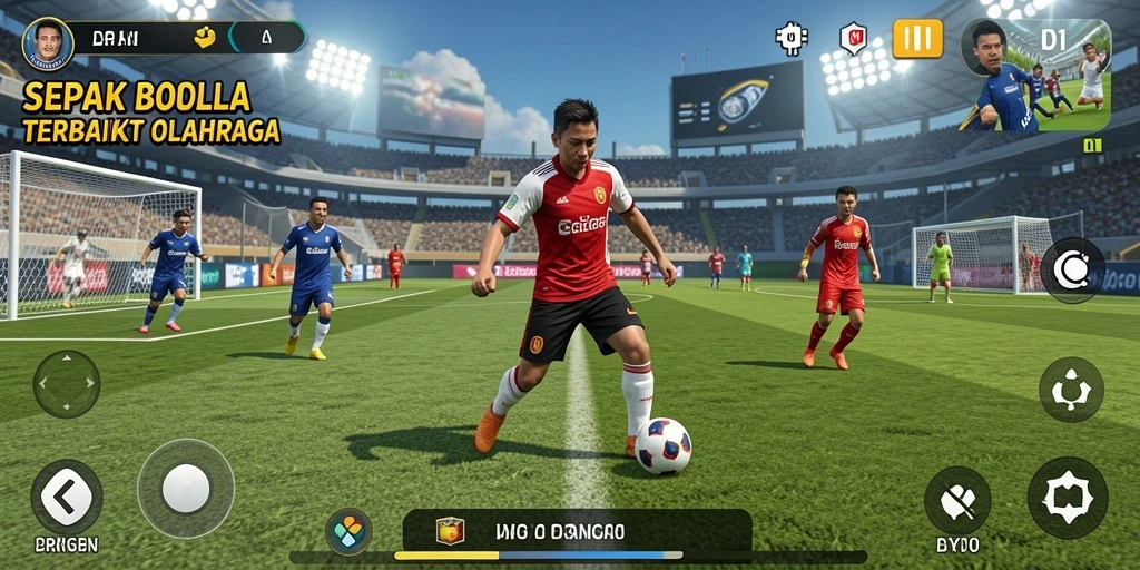 Tangkapan layar DY01 menunjukkan aksi intens dalam pertandingan sepak bola.