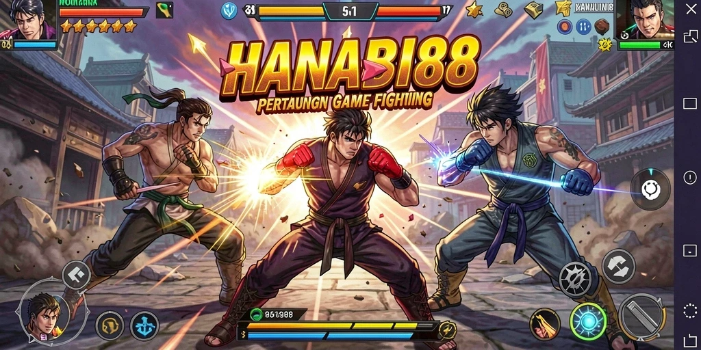Tampilan aksi seru dalam game Fighting HANABI88.