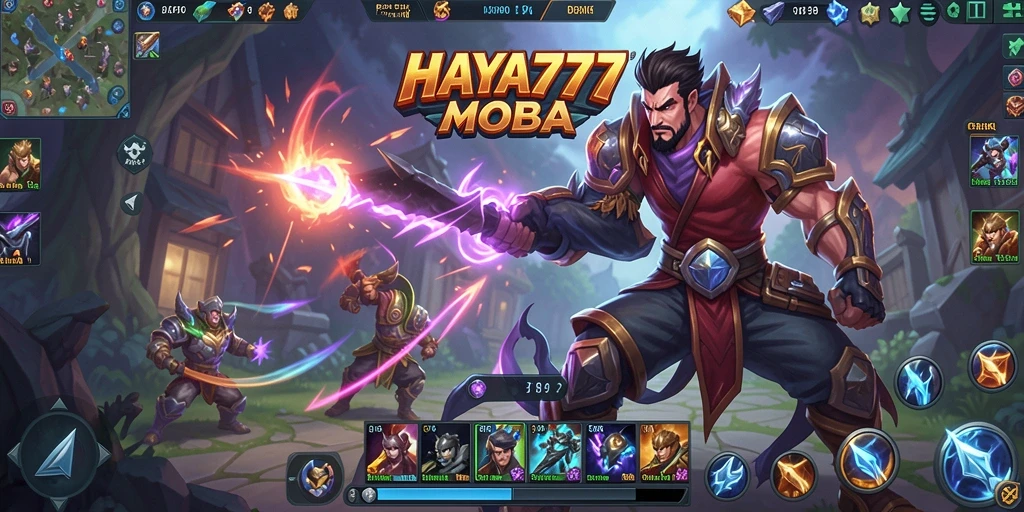 Tampilan gameplay HAYA777 yang seru dan strategis di arena MOBA.