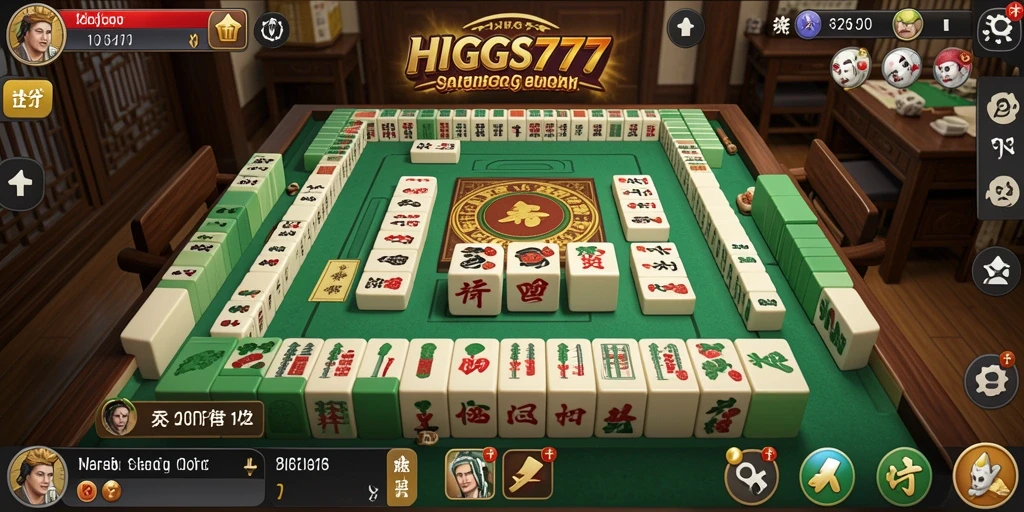 Tampilan visual HIGGS777 menunjukkan gameplay Mahjong yang mendebarkan.