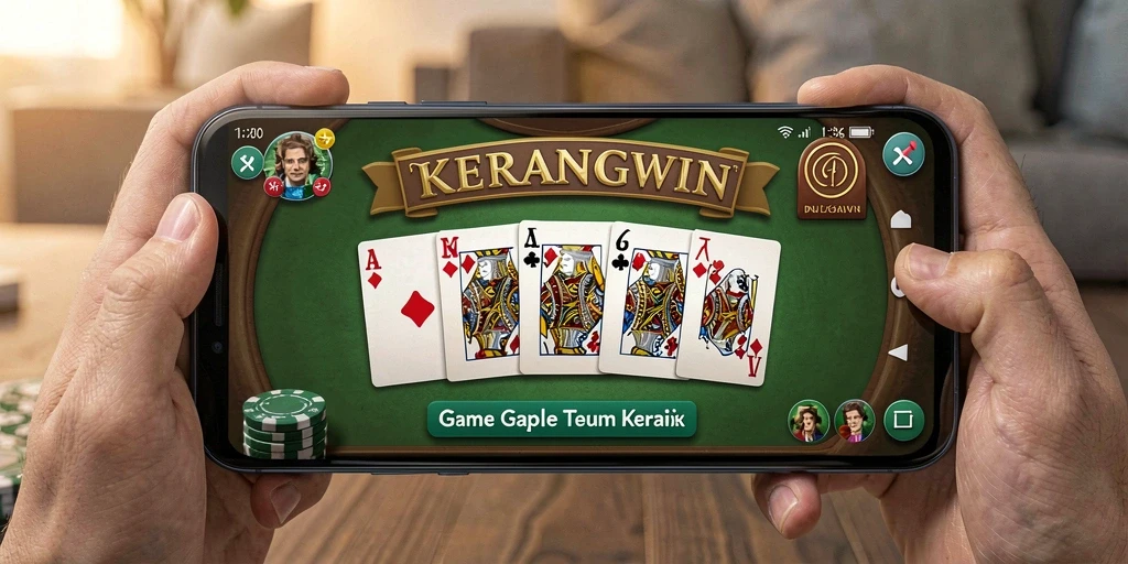 Screenshot gameplay KERANGWIN menampilkan serunya permainan Gaple.