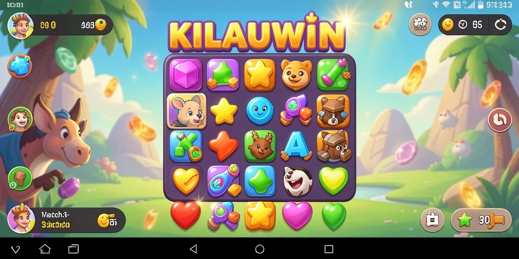 Tangkapan layar gameplay KILAUWIN yang menampilkan tantangan Match-3 yang seru.
