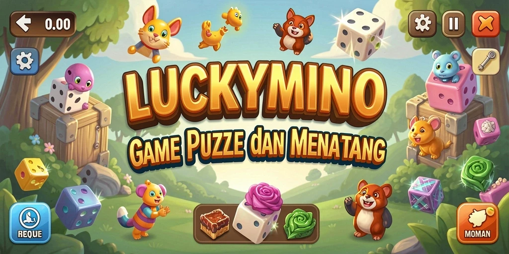 Tampilan gameplay LUCKYMINO yang menarik dan menantang.