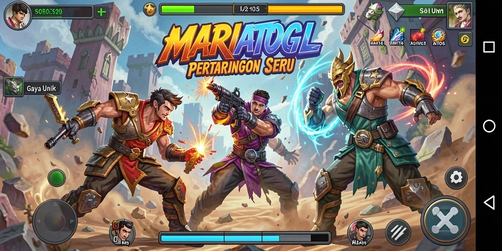 Tampilan gameplay MARIATOGL yang penuh aksi dan pertarungan seru.