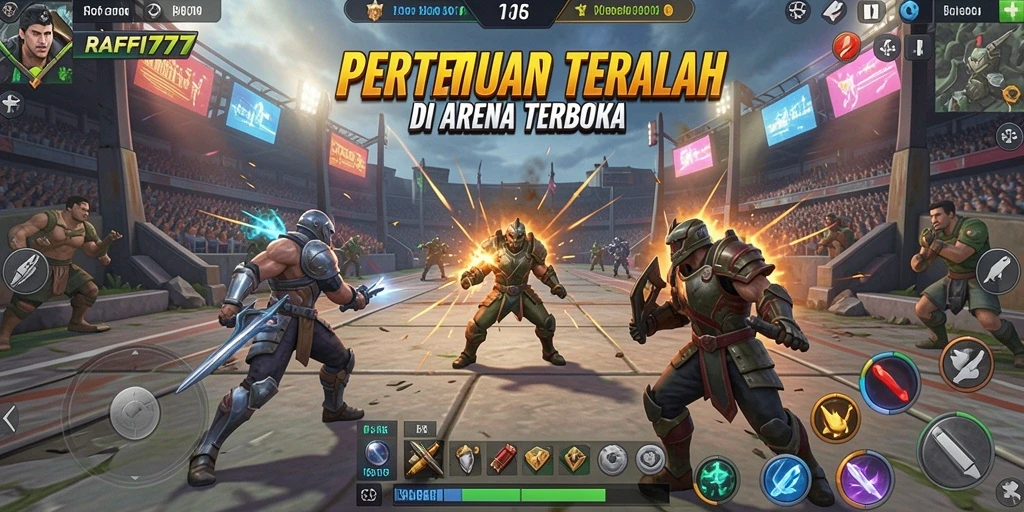 Screenshot menampilkan aksi seru di game Battle Royale RAFFI777.