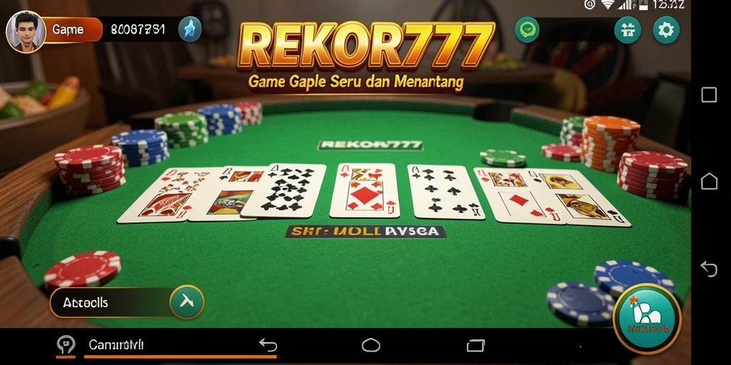 Screenshot gameplay REKOR777 yang menampilkan aksi seru Gaple.