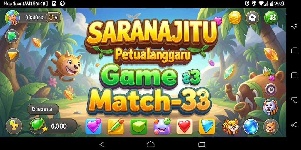 Tampilan gameplay seru dari SARANAJITU dengan tantangan Match-3.