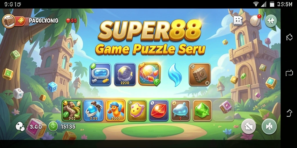 Tangkapan layar gameplay <strong>SUPER88</strong> yang menunjukkan tantangan puzzle menarik.