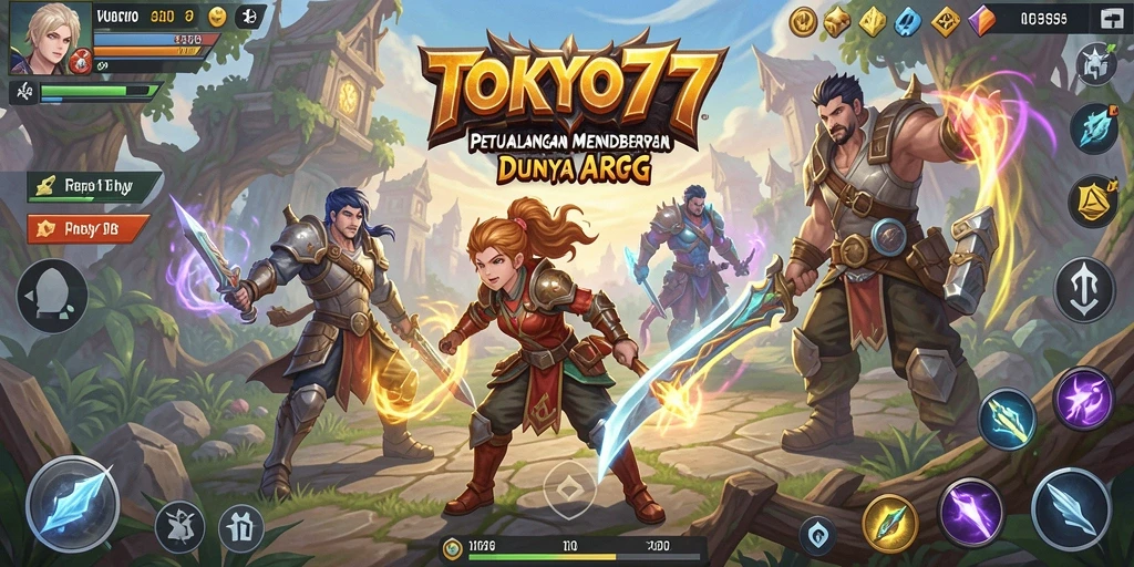 Tampilan menarik dari gameplay ARPG dalam TOKYO77.