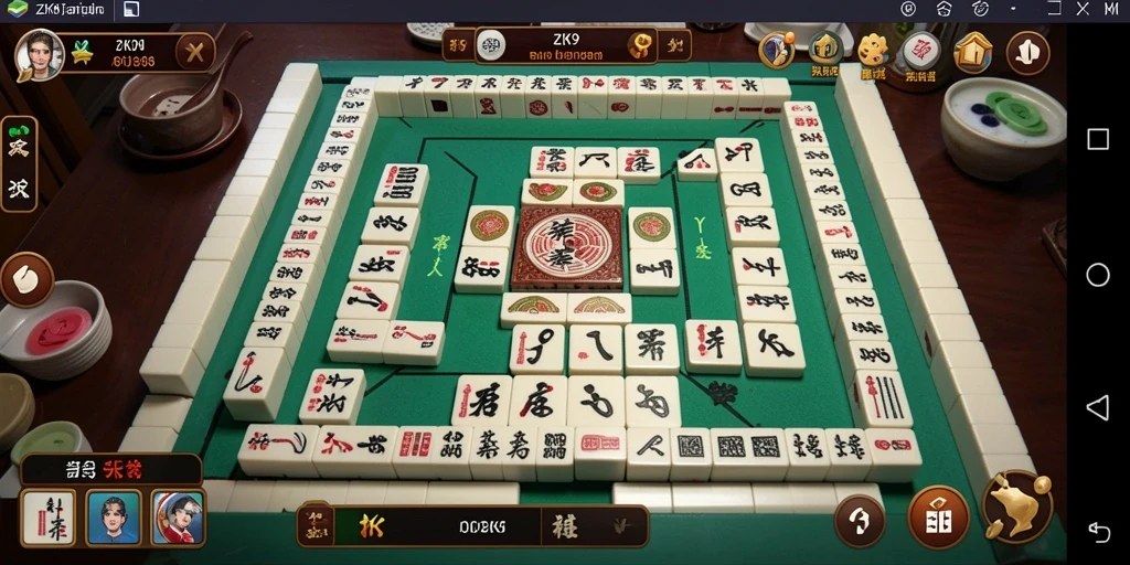 Tampilan gameplay ZK9 menunjukkan keseruan permainan Mahjong.